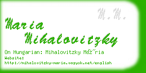 maria mihalovitzky business card